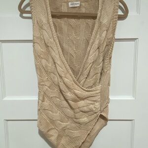 Vestique Tan Cable Knit Sweater Vest